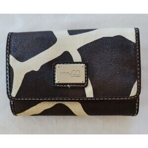 Nine & Co. by Ninewest Women's Brown Beige Animal Print Trifold Wallets